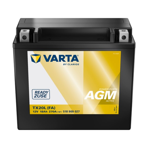 Varta AGM Active 518909027 / YTX20L-BS / 51801 accu (12V, 18Ah, 270A) AVA00315 - 1