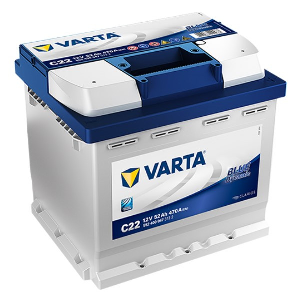 Varta Blue Dynamic C22 / 552 400 047 / S4 002 accu (12V, 52Ah, 470A)  AVA00311 - 1
