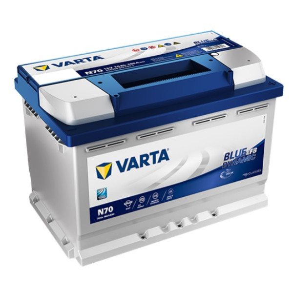 Varta Blue Dynamic N70 / 570 500 076 / S4 E08 EFB start-stop accu (12V, 70Ah, 760A)  AVA00192 - 1