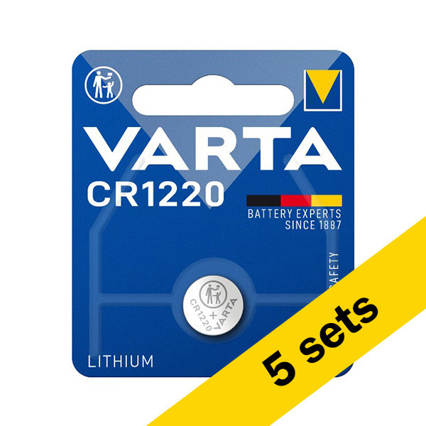 Varta CR1220 3V Lithium knoopcel batterij 5 stuks  AVA00363 - 1