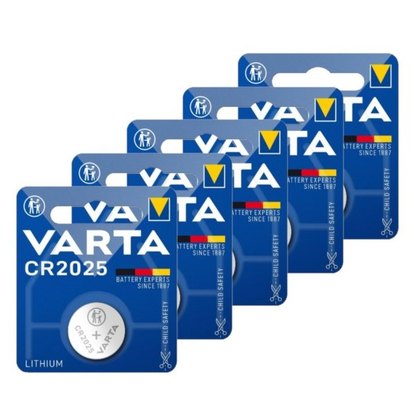 Varta CR2025 3V Lithium knoopcel batterij 5 stuks  AVA00259 - 1