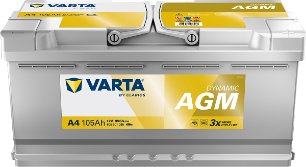 Varta Dynamic AGM A4 / 605 901 095 start-stop accu (12V, 105Ah, 950A)  AVA00197 - 1