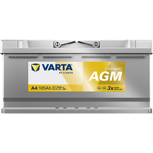 Varta Dynamic AGM A4 / 605 901 095 start-stop accu (12V, 105Ah, 950A)  AVA00197 - 3