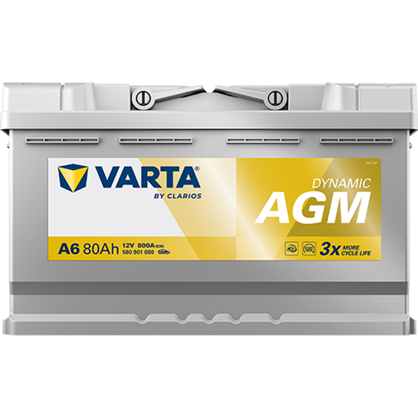 Varta Dynamic AGM A6 / 580 901 080 start-stop accu (12V, 80Ah, 800A)  AVA00196 - 3