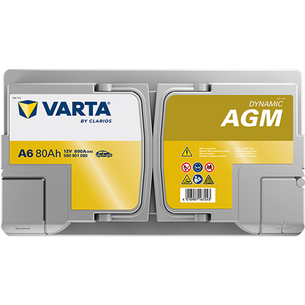 Varta Dynamic AGM A6 / 580 901 080 start-stop accu (12V, 80Ah, 800A)  AVA00196 - 4
