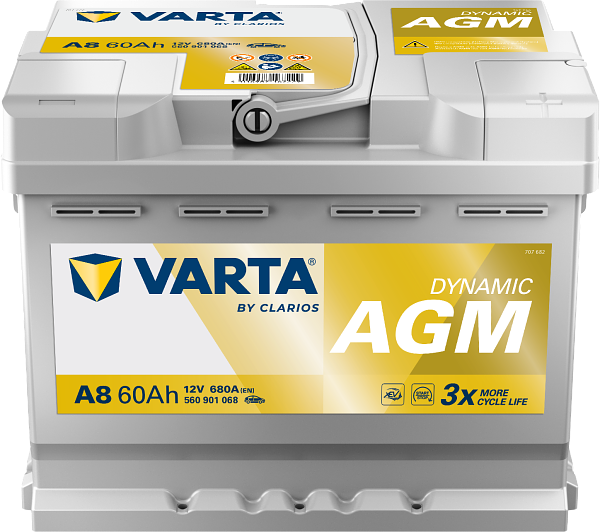 Varta Dynamic AGM A8 / 560 901 068 start-stop accu (12V, 60Ah, 680A)  AVA00189 - 1