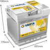 Varta Dynamic AGM A9 / 550 901 054 start-stop accu (12V, 50Ah, 540A) AVA00704 - 2