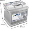 Varta Dynamic EFB N50 / 550 500 055 start-stop accu (12V, 50Ah, 550A) AVA00708 - 2
