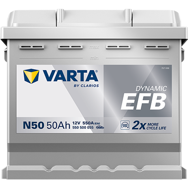 Varta Dynamic EFB N50 / 550 500 055 start-stop accu (12V, 50Ah, 550A) AVA00708 - 3