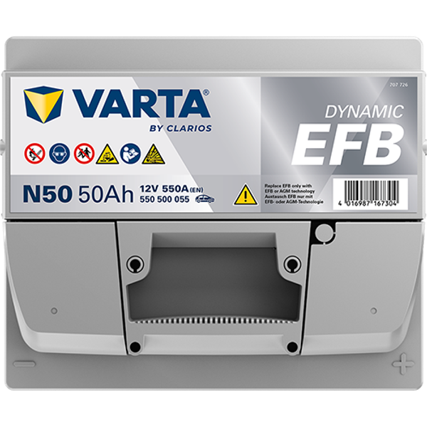 Varta Dynamic EFB N50 / 550 500 055 start-stop accu (12V, 50Ah, 550A) AVA00708 - 4