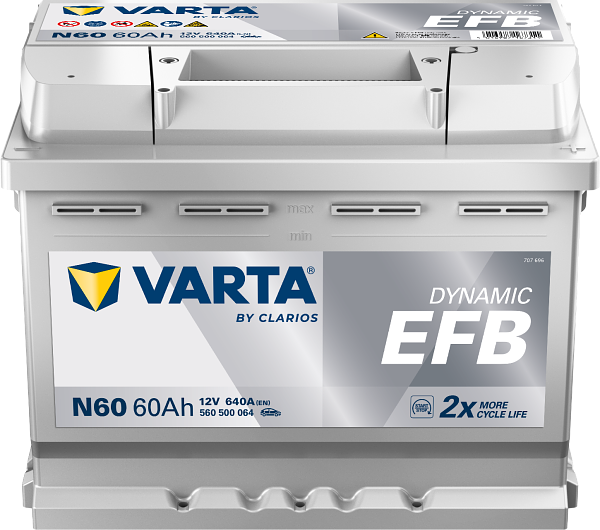 Varta Dynamic EFB N60 / 560 500 064 start-stop accu (12V, 60Ah, 640A)  AVA00201 - 1