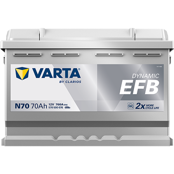 Varta Dynamic EFB N70 / 570 500 076 start-stop accu (12V, 70Ah, 760A)  AVA00192 - 3