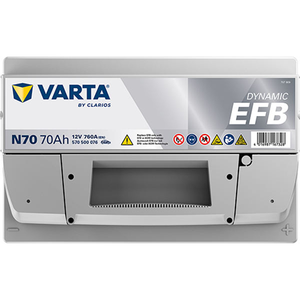 Varta Dynamic EFB N70 / 570 500 076 start-stop accu (12V, 70Ah, 760A)  AVA00192 - 4