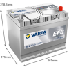 Varta Dynamic EFB N72 / 572 501 076 start-stop accu (12V, 72Ah, 760A) AVA00706 - 2
