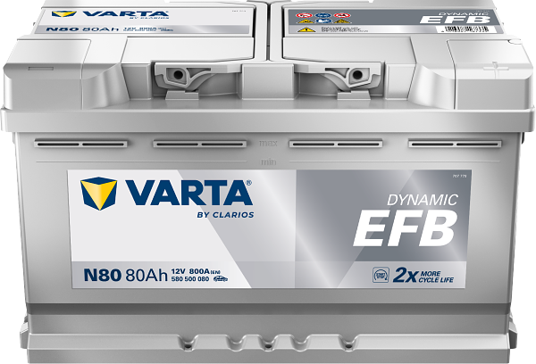 Varta Dynamic EFB N80 / 580 500 080 start-stop accu (12V, 80Ah, 800A)  AVA00200 - 1