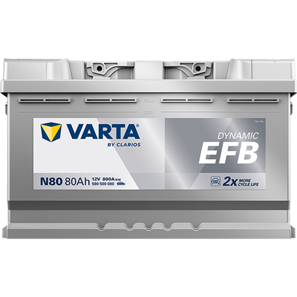Varta Dynamic EFB N80 / 580 500 080 start-stop accu (12V, 80Ah, 800A)  AVA00200 - 3