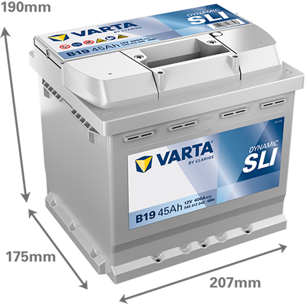 Varta Dynamic SLI B19 / 545 412 040 accu (12V, 45Ah, 400A)  AVA00309 - 2