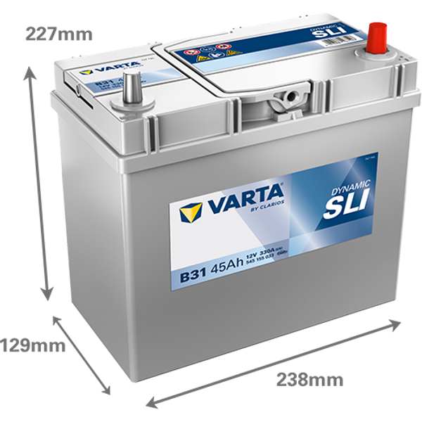 Varta Dynamic SLI B31 / 545 155 033 accu (12V, 45Ah, 330A) AVA00700 - 2