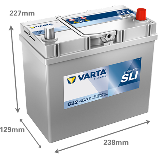 Varta Dynamic SLI B32 / 545 156 033 accu (12V, 45Ah, 330A)  AVA00273 - 2
