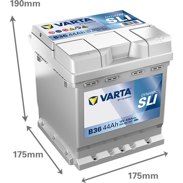 Varta Dynamic SLI B36 / 544 401 042 accu (12V, 44Ah, 420A)  AVA00278 - 2