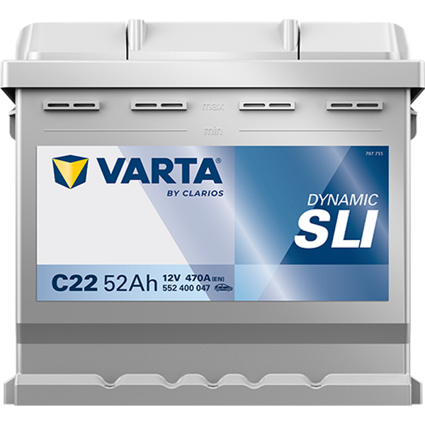 Varta Dynamic SLI C22 / 552 400 047 accu (12V, 52Ah, 470A)  AVA00311 - 3