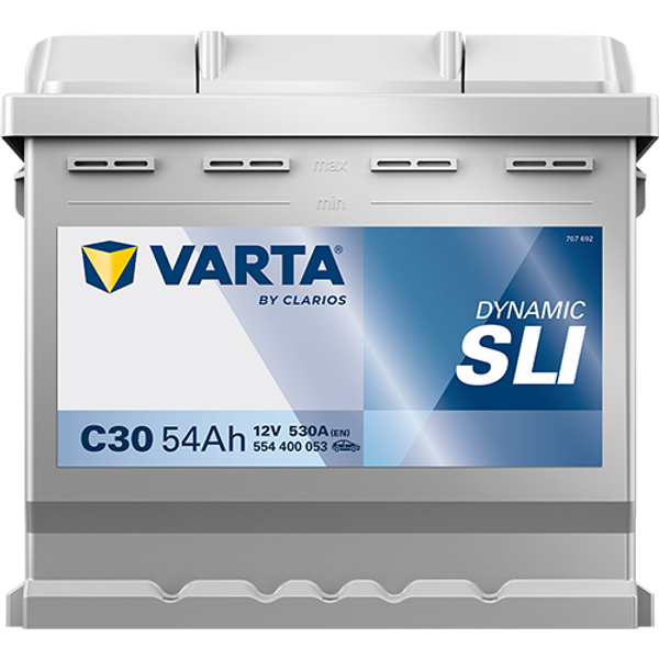 Varta Dynamic SLI C30 / 554 400 053 accu (12V, 54Ah, 530A) AVA00593 - 3