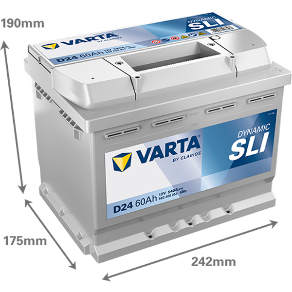 Varta Dynamic SLI D24 / 560 408 054 accu (12V, 60Ah, 540A)  AVA00266 - 2