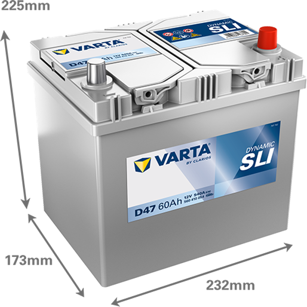 Varta Dynamic SLI D47 / 560 410 054 accu (12V 60Ah, 540A) AVA00703 - 2