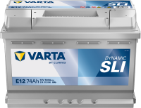 Varta Dynamic SLI E12 / 574 0130 68 accu (12V, 74Ah, 680A) AVA00697