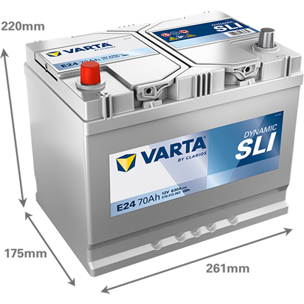 Varta Dynamic SLI E24 / 570 413 063 accu (12V, 70Ah, 630A)  AVA00276 - 2