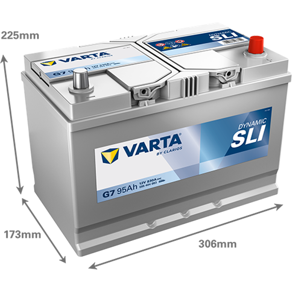 Varta Dynamic SLI G7 / 595 404 083 accu (12V, 95Ah, 830A)  AVA00280 - 2