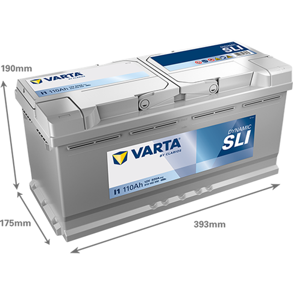 Varta Dynamic SLI I1 / 610 402 092 accu (12V, 110Ah, 920A) AVA00698 - 2
