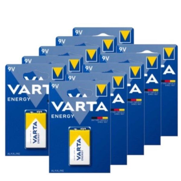 Varta Energy 9V / 6LR61 / E-Block Alkaline Batterij 10 stuks  AVA00469 - 1