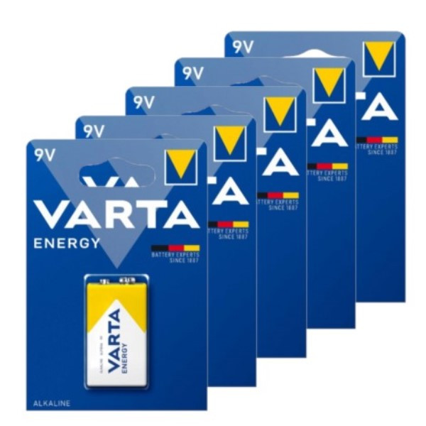 Varta Energy 9V / 6LR61 / E-Block Alkaline Batterij 5 stuks  AVA00476 - 1