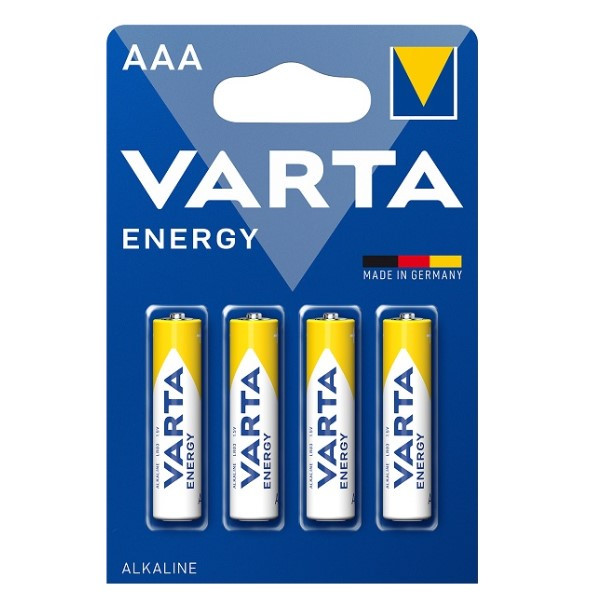 Varta Energy AAA / MN2400 / LR03 Alkaline Batterij (4 stuks, 1220 mAh)  AVA00460 - 1