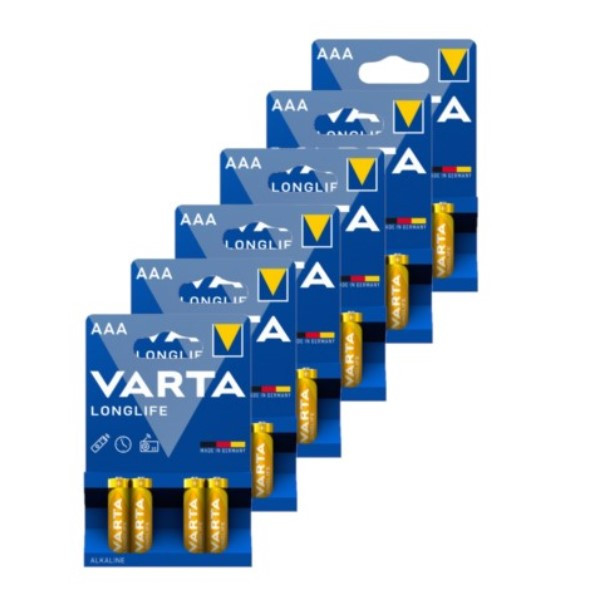 Varta Longlife AAA / MN2400 / LR03 Alkaline Batterij 24 stuks  AVA00175 - 1