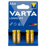 Varta Longlife AAA / MN2400 / LR03 Alkaline Batterij (4 stuks, 1220 mAh)  AVA00180