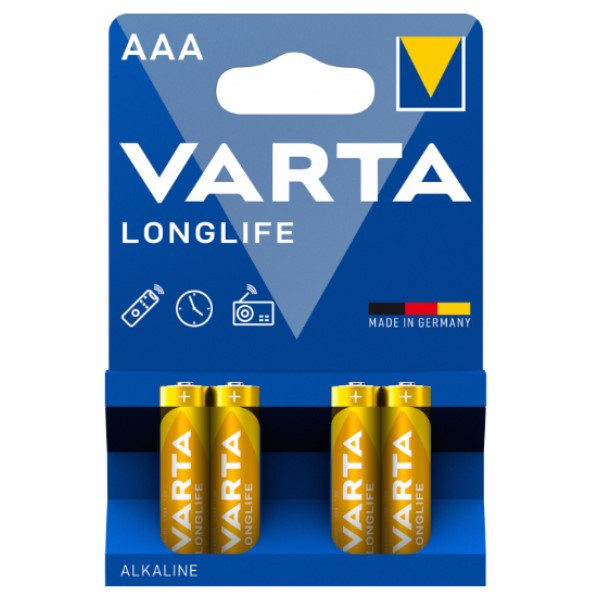Burger erts Crack pot Varta Longlife AAA / MN2400 / LR03 Alkaline Batterij (4 stuks) Varta  123accu.nl