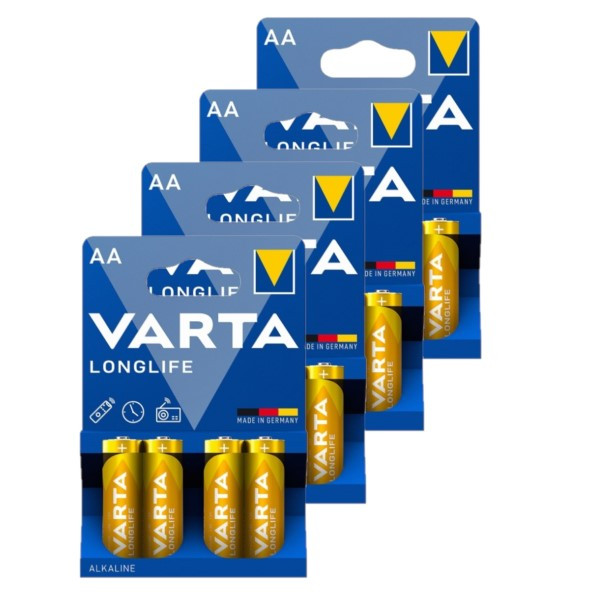 Varta Longlife AA / MN1500 / LR06 Alkaline Batterij 16 stuks  AVA00513 - 1
