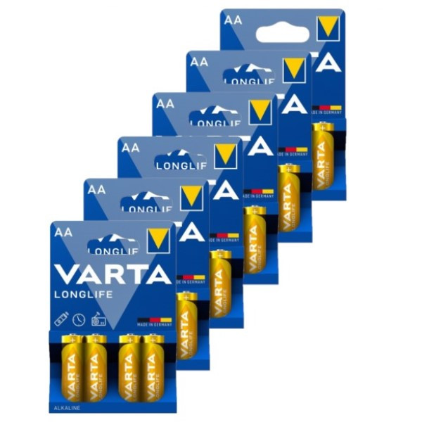 Varta Longlife AA / MN1500 / LR06 Alkaline Batterij 24 stuks  AVA00173 - 1