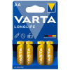 Varta Longlife AA / MN1500 / LR06 Alkaline Batterij 4 stuks  AVA00185