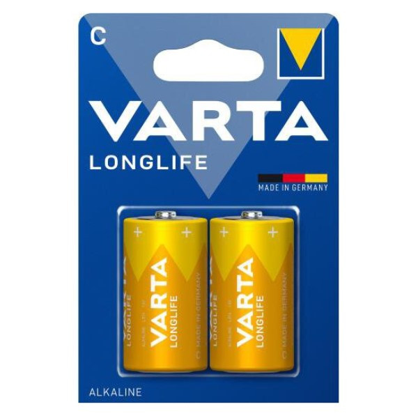 Draak vork Ik wil niet Varta Longlife LR14 / C Alkaline Batterij (2 stuks) Varta 123accu.nl