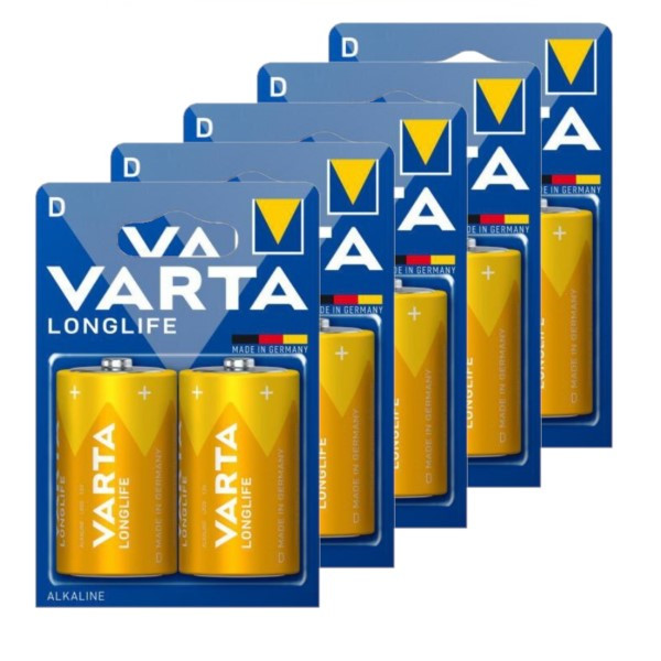 Varta Longlife LR20 / D Alkaline Batterij 10 stuks  AVA00467 - 1
