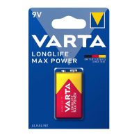 Varta Longlife Max Power 9V / 6LR61 / E-Block Alkaline Batterij 1 stuk  AVA00449