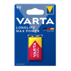 Varta Longlife Max Power 9V / 6LR61 / E-Block Alkaline Batterij 1 stuk  AVA00449 - 1