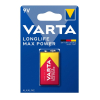 Varta Longlife Max Power 9V / 6LR61 / E-Block Alkaline Batterij (1 stuk)  AVA00449