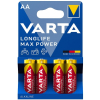 Varta Longlife Max Power AA / MN1500 / LR06 Alkaline Batterij (4 stuks, 2900 mAh)