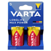 Varta Longlife Max Power LR20 / D Alkaline Batterij 2 stuks