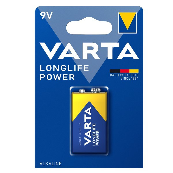 Varta Longlife Power 9V / 6LR61 / E-Block Alkaline Batterij 1 stuk  AVA00168 - 