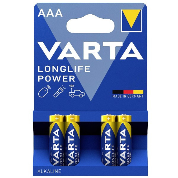 Varta Longlife Power AAA / MN2400 / LR03 Alkaline Batterij 4 stuks  AVA00182 - 1